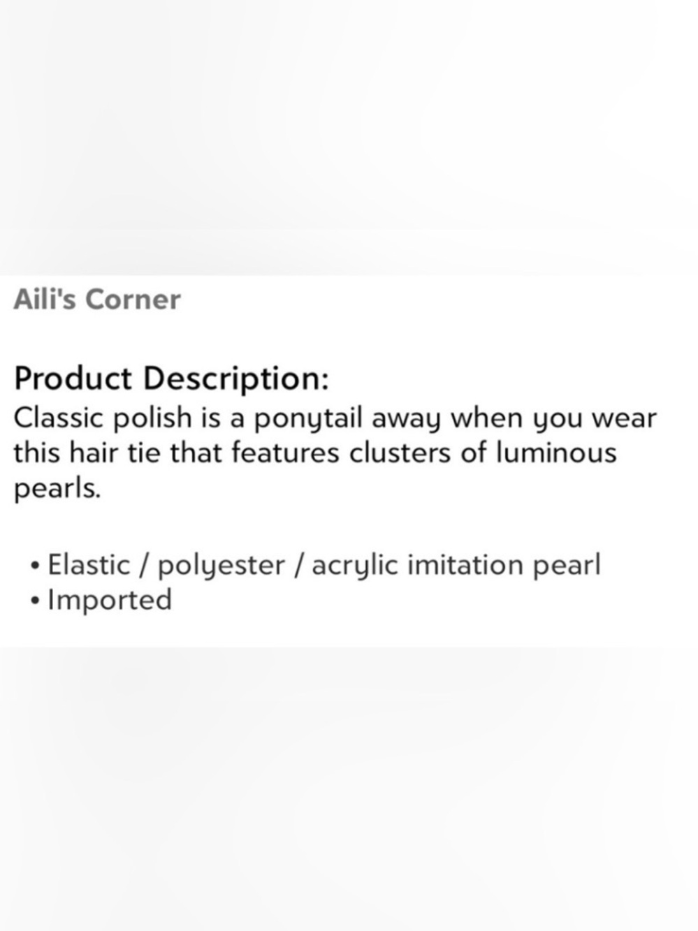 Aili’s Corner Mauve Imitation Pearl Hair Ties, New - Picture 13 of 13